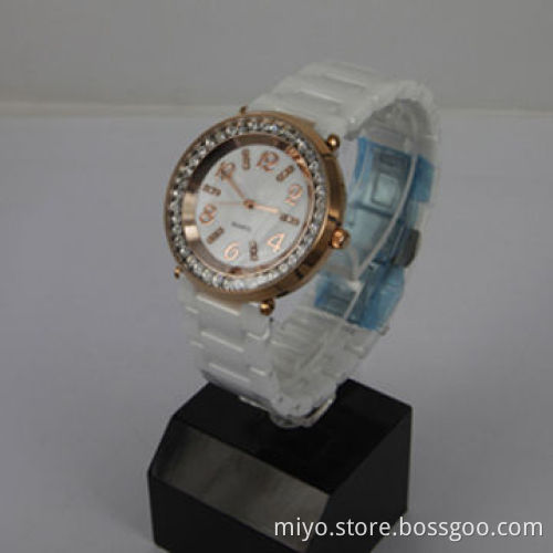 Stainless steel case/ceramic bracelet watch, fancy, novelty and unique items, OEM/ODM orders welcome